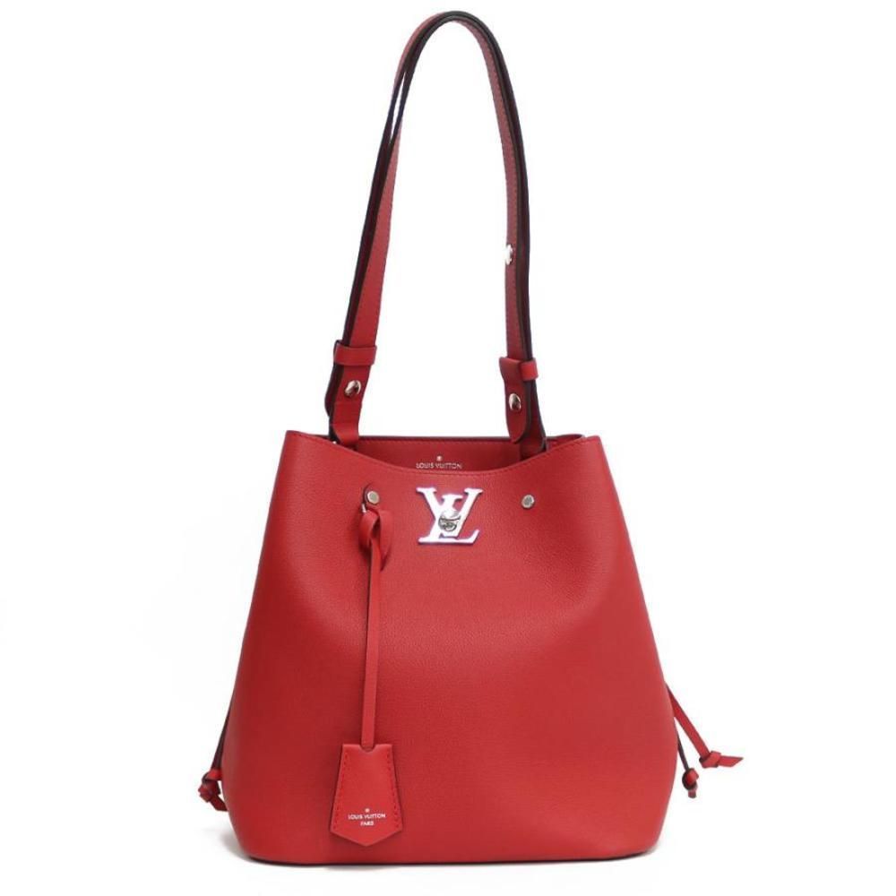 Louis Vuitton LockMe Bucket Bag Red